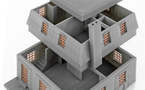 3D Printed Architectural Model Chateau 2